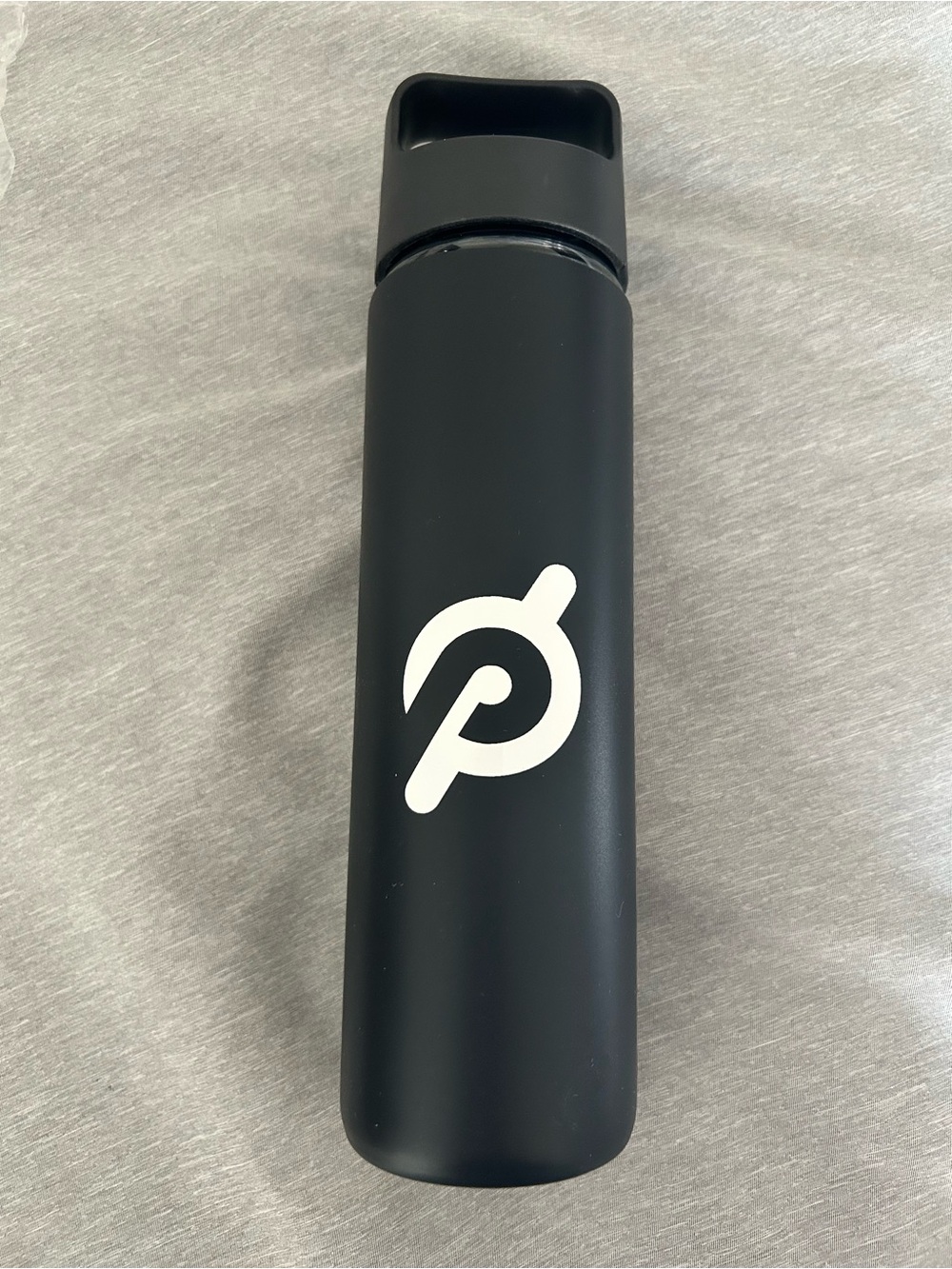 Brand New Peloton Black Glass Water Bottle with Nonslip Silicon Sleeve in a Box